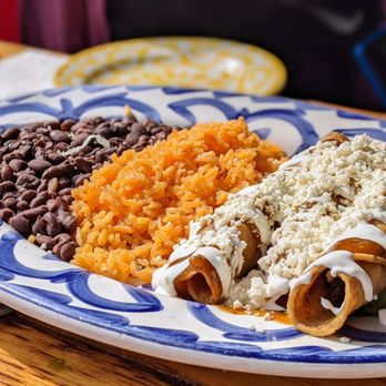 Chavela's signature dishes EnchiladasFlautasEsquitesShrimp Taco